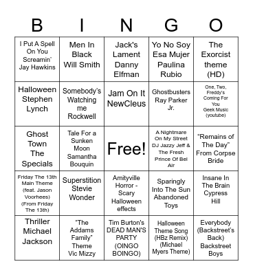 Halloween Bingo Card