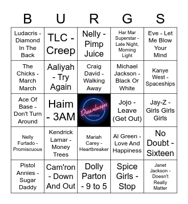 VBW7G1 Bingo Card
