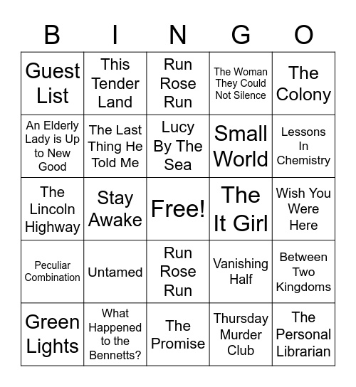 Book Bingo Card