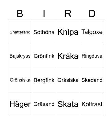 Herrebro våtmark okt 2022 Bingo Card