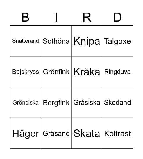 Herrebro våtmark okt 2022 Bingo Card