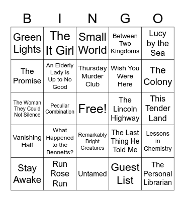Book Bingo Card