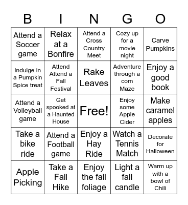 Fall Fun Bingo Card