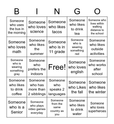 Get to Know You-  Enroot Bingo Card