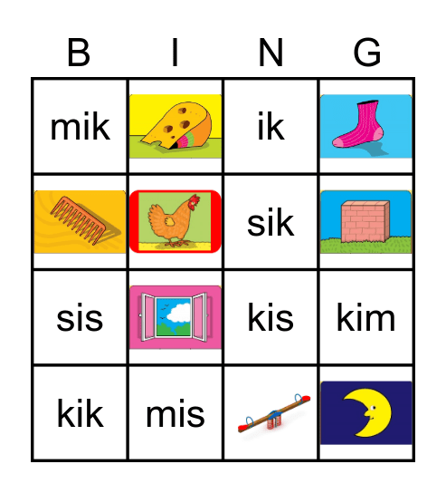 Veilig leren lezen kern start (kim versie) Bingo Card