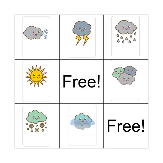 WEATHER Bingo Card