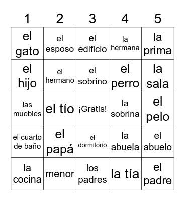 Lotería Bingo Card