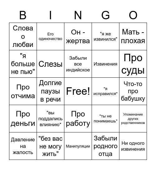 Гс бати Bingo Card