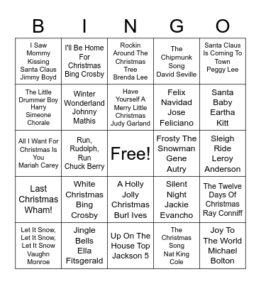 Christmas Bingo Card