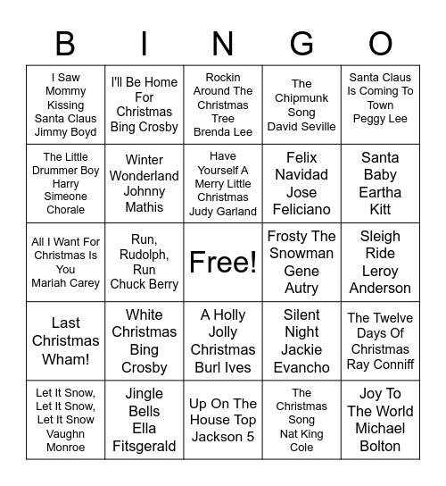 Christmas Bingo Card