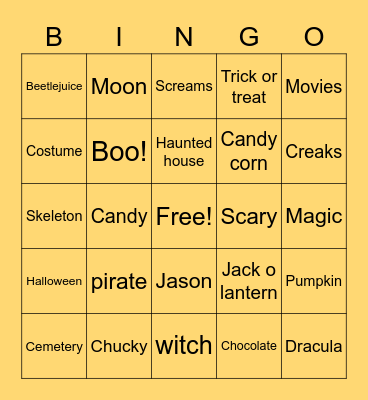 HALLOWEEN Bingo Card