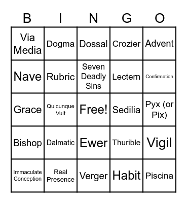 Stewardship BINGO Card