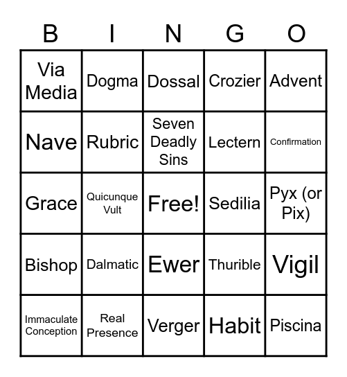 Stewardship BINGO Card