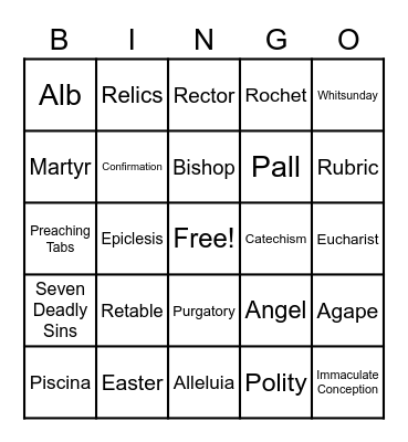 Stewardship BINGO Card