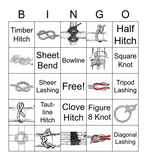 Scout Knot Bingo Card