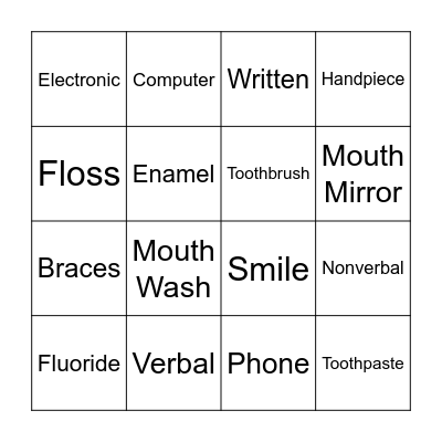 Communication in the dental office Bingo Card