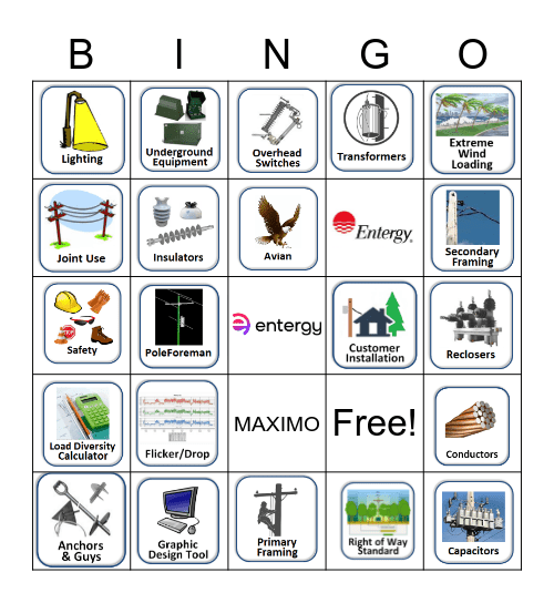 East Region Engineering Bingo Card