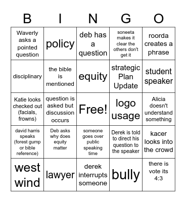 9/26 Bingo Card