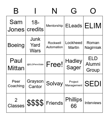 Engineering Leadership Programs! Bingo Card