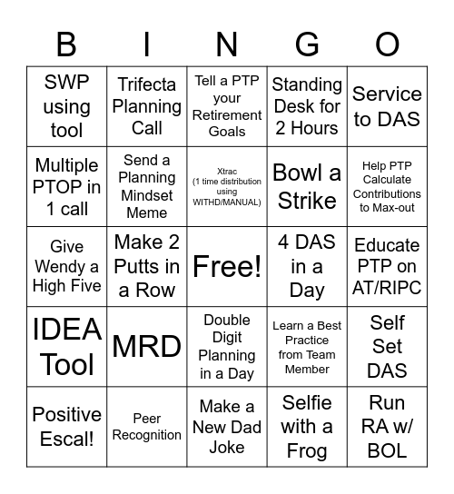 GEISTBUSTERS DARE TO CARE Bingo Card