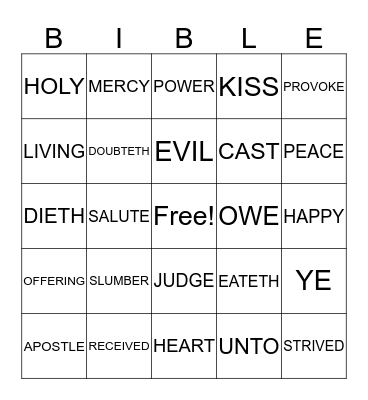 Bible Bingo Card