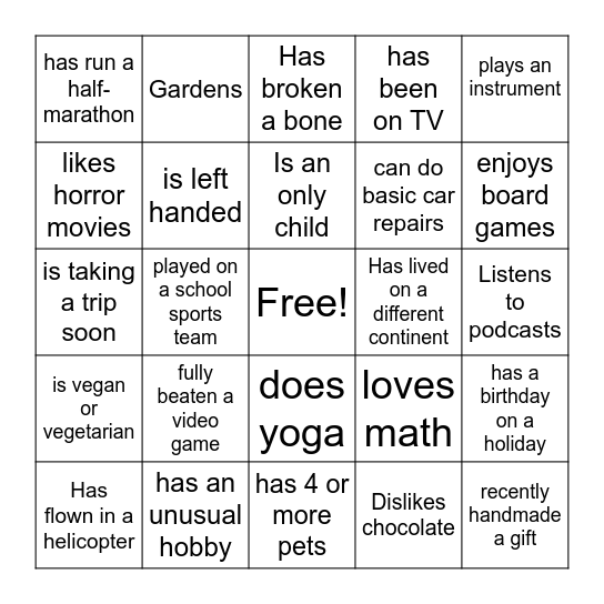 Bingo Card
