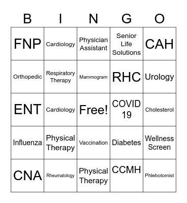 CCMH Community of Caring Bingo Card