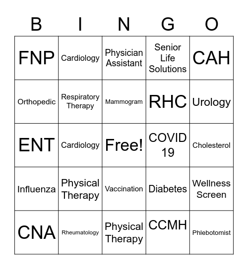 CCMH Community of Caring Bingo Card