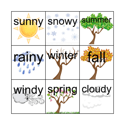 Weather & Seasons Bingo Card