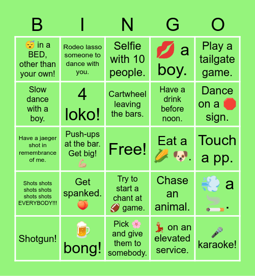 Stout vs. Eau Claire Wknd Bingo Card