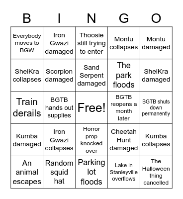 BGTB Bingo: Ian Edition Bingo Card