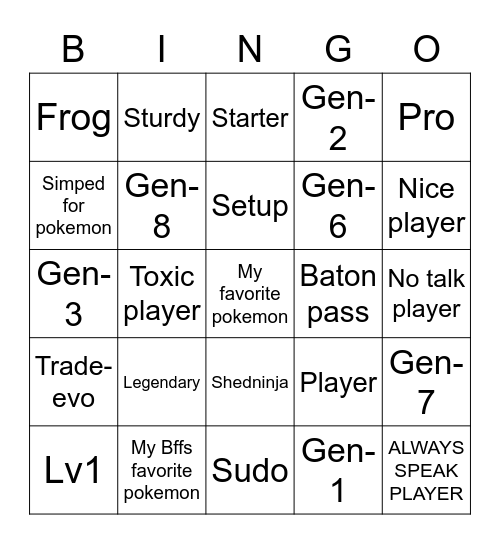 I see in showdown a... Bingo Card