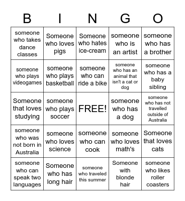 Meet Me Bingo Card