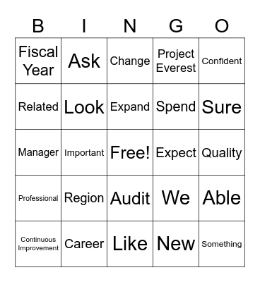 EY Town Hall Bingo Card