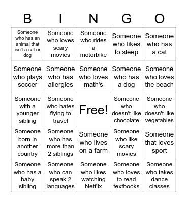 Meet me Bingo!! Bingo Card