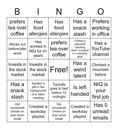 Office Bingo Card