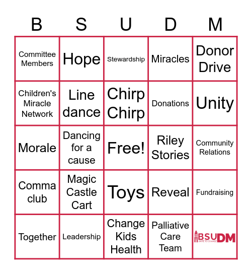 BSUDM Bingo Card