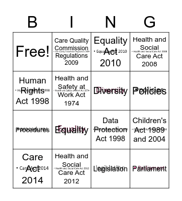 Working in HSC combined with EDI Bingo Card