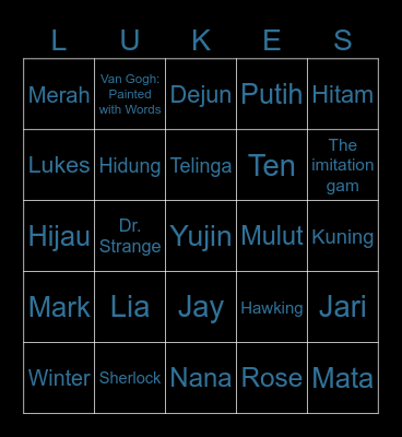 BINGO LUKES Bingo Card