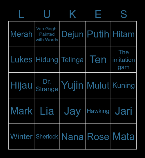 BINGO LUKES Bingo Card