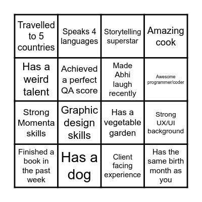 BINGO Card