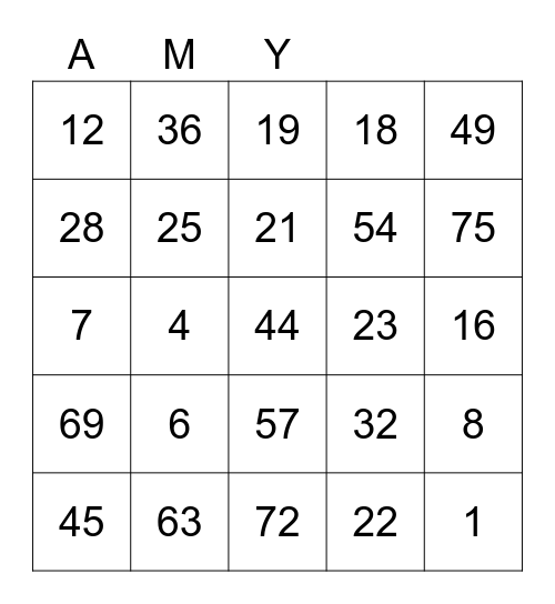 BEAUTY - O Bingo Card