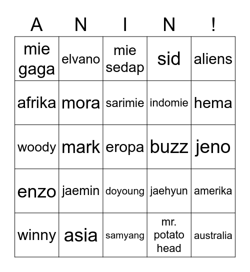 BINGO WITH ELLEN Bingo Card