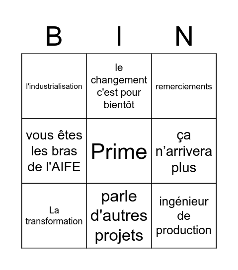 la MEP Bingo Card