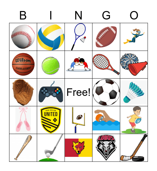 Sports Bingo Card