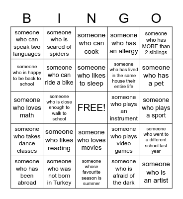 Meet Me Bingo Card