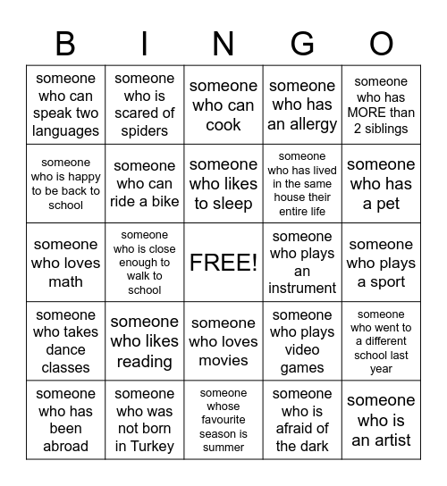 Meet Me Bingo Card