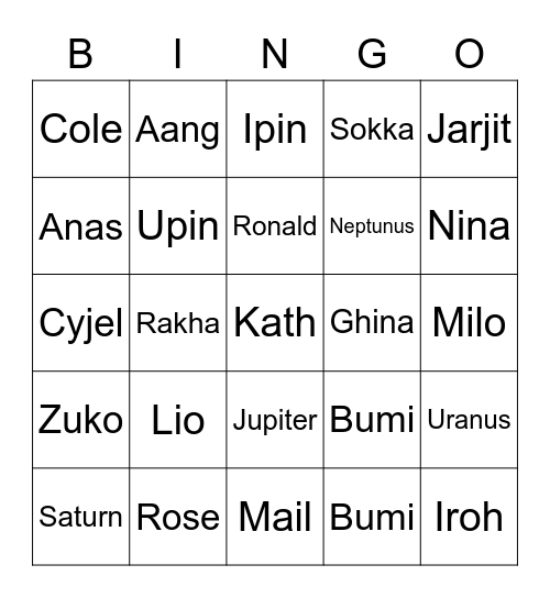 Lio Bingo Card