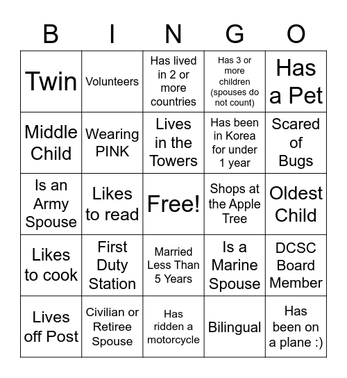 Flamingle Bingo Card