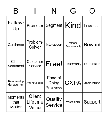 CX DAY BINGO! Bingo Card